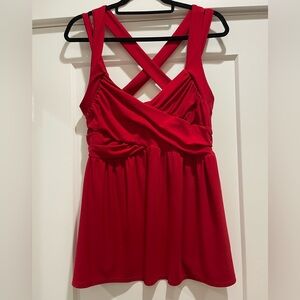 Torrid Red Criss Cross Back Babydoll Tank | Size 2 (Fits Like 1X)